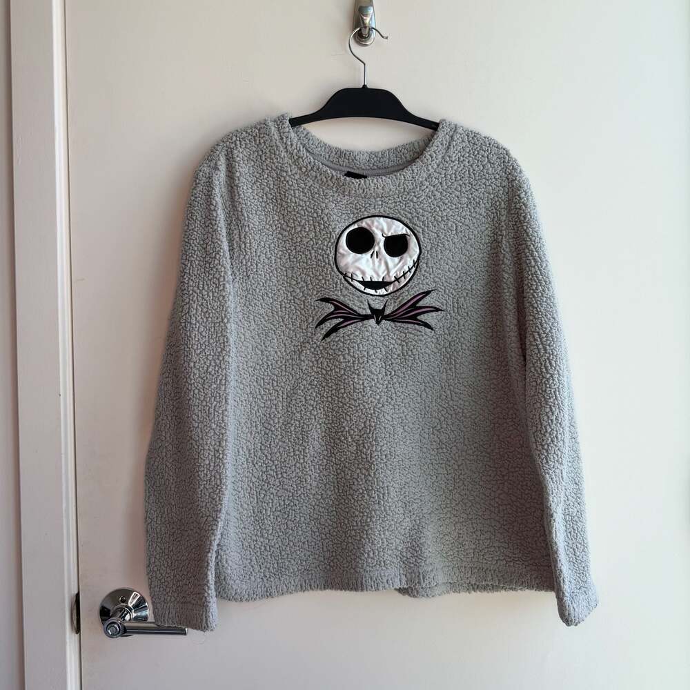Disney The Nightmare Before Christmas Jack Skellington Faux Fur Pullover Size L